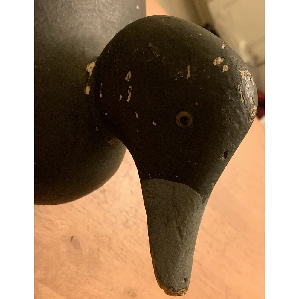 Vintage Carved &‎ Painted Wooden Duck Decoy Blue Bill Weighted Factory Decoy